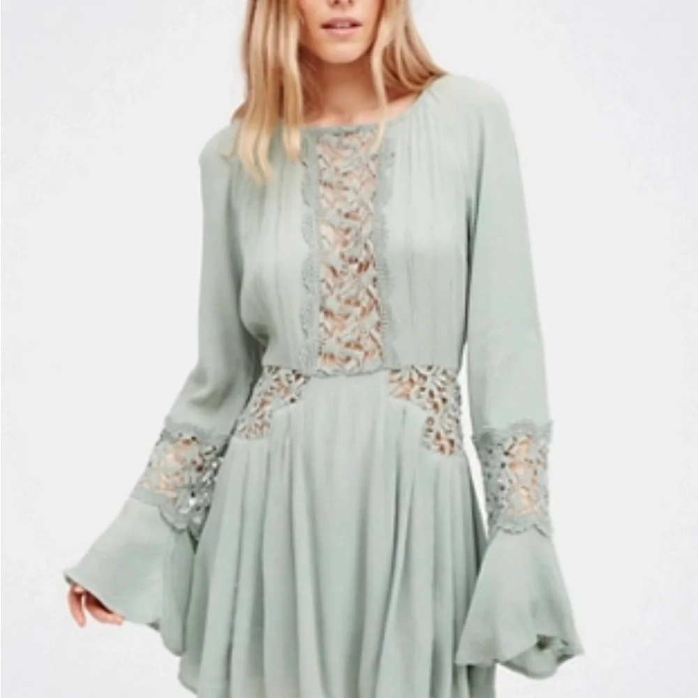 free people sunkissed mini dress Free People Sunkissed Mini Dress - Gilded Lime